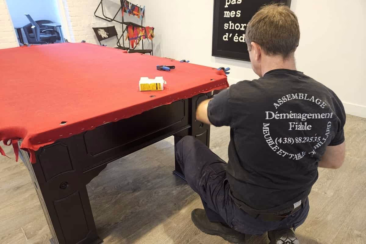 Montage table billard avec soins